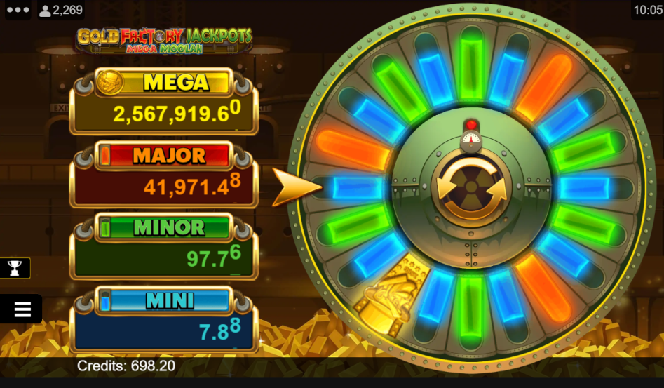 Gold Factory Jackpots Mega Moolah เกมสล็อตออนไลน์
